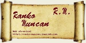 Ranko Munćan vizit kartica